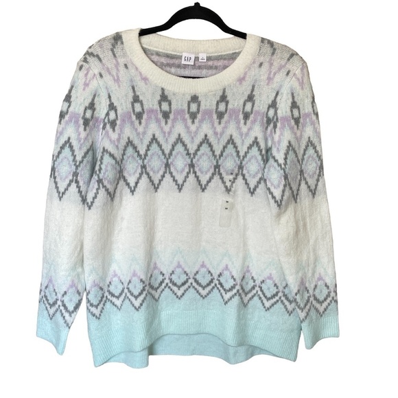 𝅺GAP White Pastel Colour Nordic, Argyle Soft SZ Medium - Picture 5 of 10